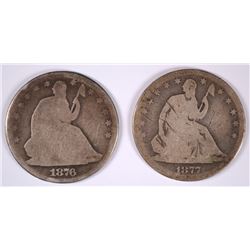 1876 & 1877-S SEATED HALF DOLLARS