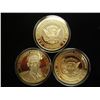 Image 2 : 3-2009 BARACK OBAMA INAUGURATION TOKENS (PF) ALL THREE ARE GOLD IN COLOR