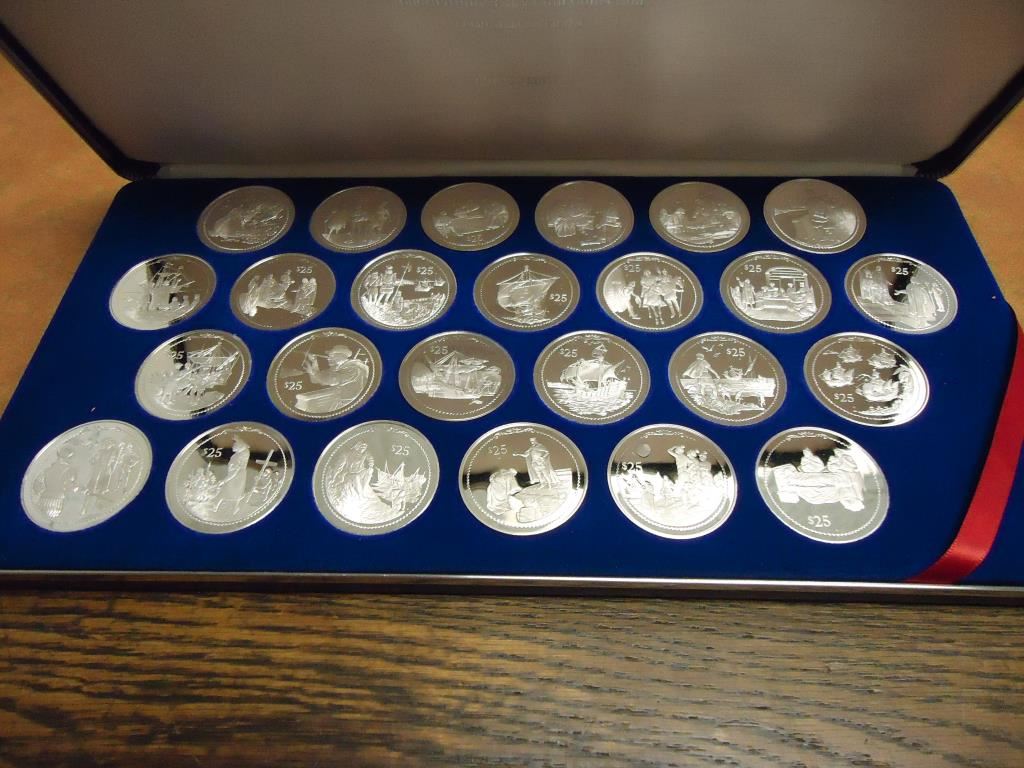 DISCOVERY OF AMERICA 500TH ANNIVERSARY SOLID STERLING COIN COLLECTION