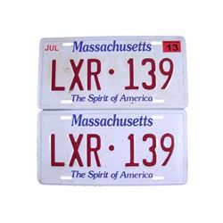 Falling Skies Tom Mason (Noah Wyle) Massachusetts License Plates Movie Props
