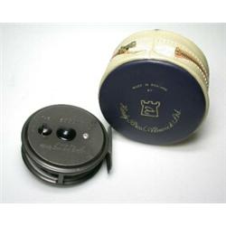 A Hardy Viscount 140, trout reel, 31/2", in blue and grey Hardy zip case...