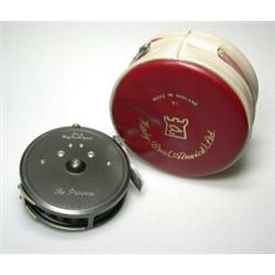 A Hardy Princess trout reel, 31/2", in red and grey Hardy zip case...