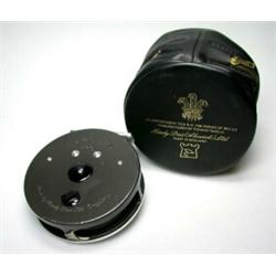 A Hardy Marquis No. 10 fly reel in black Hardy zip case...