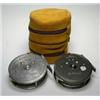 Image 1 : Two Hardy Princess trout fly reels, 33/8", (one lacking all finish) together in tan suede zip case..