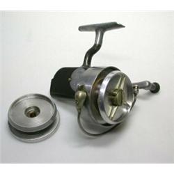 A Hardy Altex No. 2 Mark V fixed spool reel together with a spare spool, in a cloth bag...