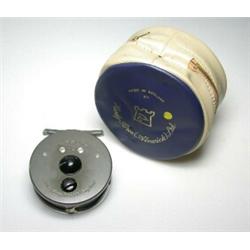A Hardy Marquis No. 5 trout fly reel, 3", in blue and grey Hardy zip case...