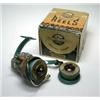 Image 1 : A J. W. Young Ambidex fixed spool reel, turquoise and grey, with spare spool, in original Young car.