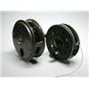 Image 1 : A J. W. Young Beaudex narrow drum fly reel, grey finish, 33/8" and another similar left hand wind (.