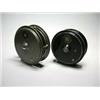 Image 1 : A J. W. Young Pridex narrow drum trout fly reel, grey finish, 31/8" and another with black finish,..
