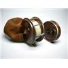 Image 1 : A Milward Flyranger FWD wide drum salmon fly reel, brown finish, 4", in brown suede bag; and a Milw.