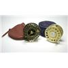 Image 1 : J Austin Forbes trout reel, bronze finish, 27/8" in leather bag and a Marryat CMR 78 bronze finish..