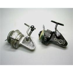 A J. W. Young Ambidex Match casting reel in green zip bag and an Allcock Felton Crosswind casting r.