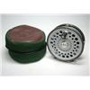 Image 1 : A Hardy St Aidan trout fly reel, grey finish, 35/8" in brown and green zip bag...