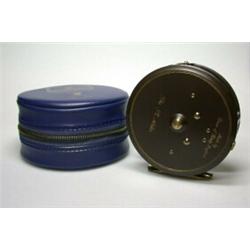 A Hardy St Aidan reel, brown finish, 35/8" in blue Hardy zip case...