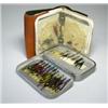 Image 1 : A Wheatley alloy fly box with salmon flies, and a wallet containing salmon casts (2)...