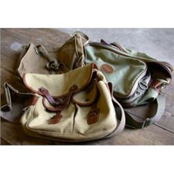 Three canvas fishing tackle bags, one named Champion (3)...