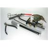 Image 1 : A fly tying vice and various other associated items together with an Aquarex Priest (in a wooden bo.