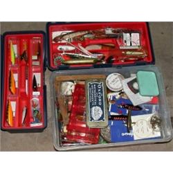 A large quantity of plugs, lures and other bait equipment in three plastic carry cases (3)...