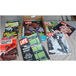 TRAY OF VINTAGE LIFE & TOY TRAIN MAGAZINES