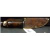Image 2 : VINTAGE WESTERN CUTLERY HUNTING KNIFE AND SHEATH - SHEATH IS STAMPED WITHH BUCKING BRONO AND WESTERN