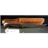 Image 1 : VINTAGE WESTERN HUNTING KNIFE AND SHEATH - BLADE IS STAMPED WESTERN BOULDER COLO. WITH PAT. # - OVER