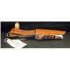 Image 2 : VINTAGE WESTERN HUNTING KNIFE AND SHEATH - BLADE IS STAMPED WESTERN BOULDER COLO. U.S.A. - OVERALL L