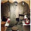 Image 1 : VINTAGE POST WW II MILITARY WOOL UNIFORMS WITH SIZE 40 JACKET, TIE, TWO PAIR OF WOOL SLACKS MARKED 3