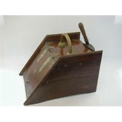 A VICTORIAN MAHOGANY PURDONIUM, and shovel, gothic brass mounts 30-50...
