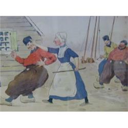 FULLER, EDMUND, G, a series of three lithograph prints, 'Sunrise Holland' 'Dutch Tiles' and 'An O...