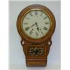 Image 1 : A WALNUT TABERNACLE CLOCK, late 19th Century, 30cm painted Roman dial, parquetry inlaid case, coi...