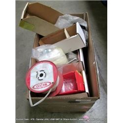 BOX: ASSORTED ELECTRICAL CONNECTORS, CAPACITORS