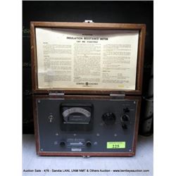 GENERAL ELECTRIC INSULATION RESISTANCE METER (print sequence:) I-225