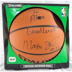 MAGIC JOHNSON AUTOGRAPHED SIGNED SPALDING OUTDOOR BASKETBALL