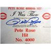 Image 3 : PETE ROSE 4000th HIT CERTIFICATE SIGNED w/COA & AUTOGRAPHED 8x10 PHOTO w/COA