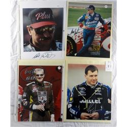 4 - NASCAR AUTOGRAPHED 8x10 PHOTOS, EARNHARDT SR, MARK MARTIN, JARRETT & NEWMAN