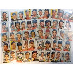 1953 TOPPS BASEBALL LOT (54 CDS) VG-GOOD, WILHELM, SAIN, ABRAMS
