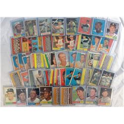 1961 TOPPS BASEBALL LOT (58 CDS) MANTLE NM, MAYS, F. ROBINSON & MORE