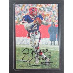 AUTOGRAPHED HOFer JIM KELLY GOAL LINE ART CARD with COA from PRO FOOTBALL HOF