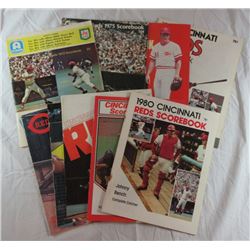9 - REDS SCOREBOOKS - 1972, '75, '78, '79, '80, '82, '83, '84, '85 - ALL NICE