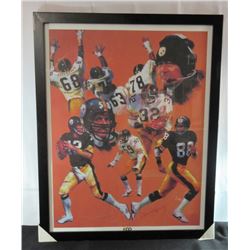 PITTSBURGH STEELERS LITHO FRAMED 22 x  28 SIGNED by ARTIST JIMMY HUNG #101 / 500