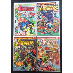 4 - AVENGERS COMICS #121, 124, 137 & 138 - 1974 & 1975 - ALL NICE VG-FINE
