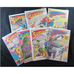 7 - SUPERMAN COMICS #138, 141, 142, 152, 153, 154, 155 - ALL SHOW WEAR / CREASES