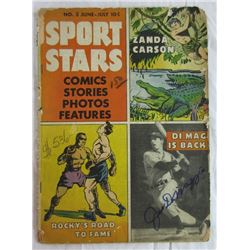 JOE DiMAGGIO AUTOGRAPHED / SIGNED SPORT STARS COMIC BOOK - JSA LETTER OF AUTH.