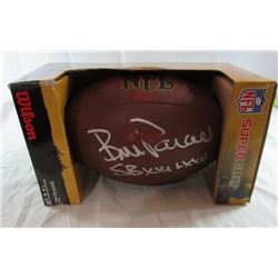 Bill Parcells SB XXI LXXV AUTOGRAPHED Wilson Football / Light Damage on Auto