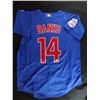 Image 4 : AUTOGRAPHED Chicago Cubs #14 ERNIE BANKS Blue Jersey with GLOBAL COA