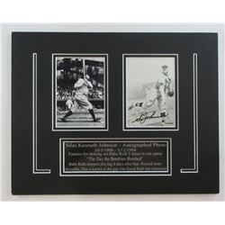 "Si: Johnson AUTOGRAPHED PHOTO with RUTH PHOTO / MATTED
