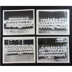 4 - VINTAGE TEAM PHOTOS - NEW YORK YANKEES 1942, 1945, 1950 & 1955 DODGERS  8x10