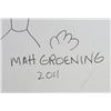 Image 2 : THE SIMPSONS MATT GROENING SIGNED AUTOGRAPH SKETCH DRAWING of BART SIMPSON
