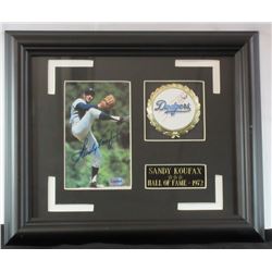 SANDY KOUFAX AUTOGRAPH - FRAMED / MATTED w/ Name Plate HOF '72, COA by SCM