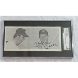 Mickey Mantle Autographed Cut Picture SGC AUTHENTIC